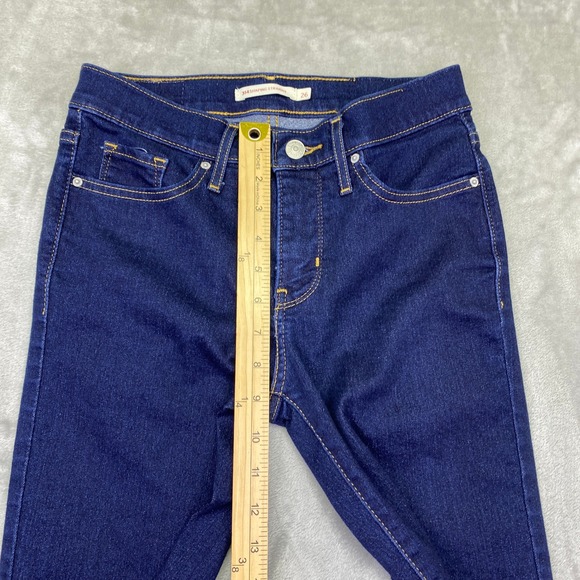 Levi's 314 Shaping Straight Jeans Dark Wash Women Sz 26 Grunge Retro Western - Picture 2 of 10